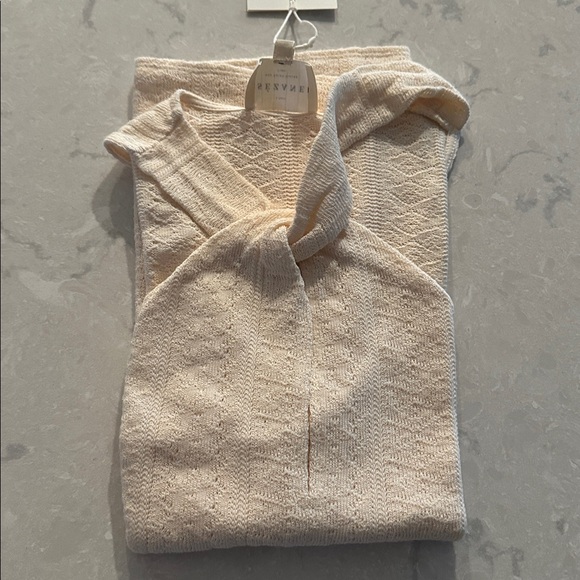 New! Sezane Cream Cotton Draped Tank Size Medium - Picture 4 of 6